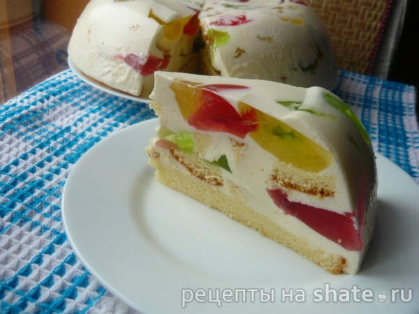 Торт с молочным желе и фруктами рецепт